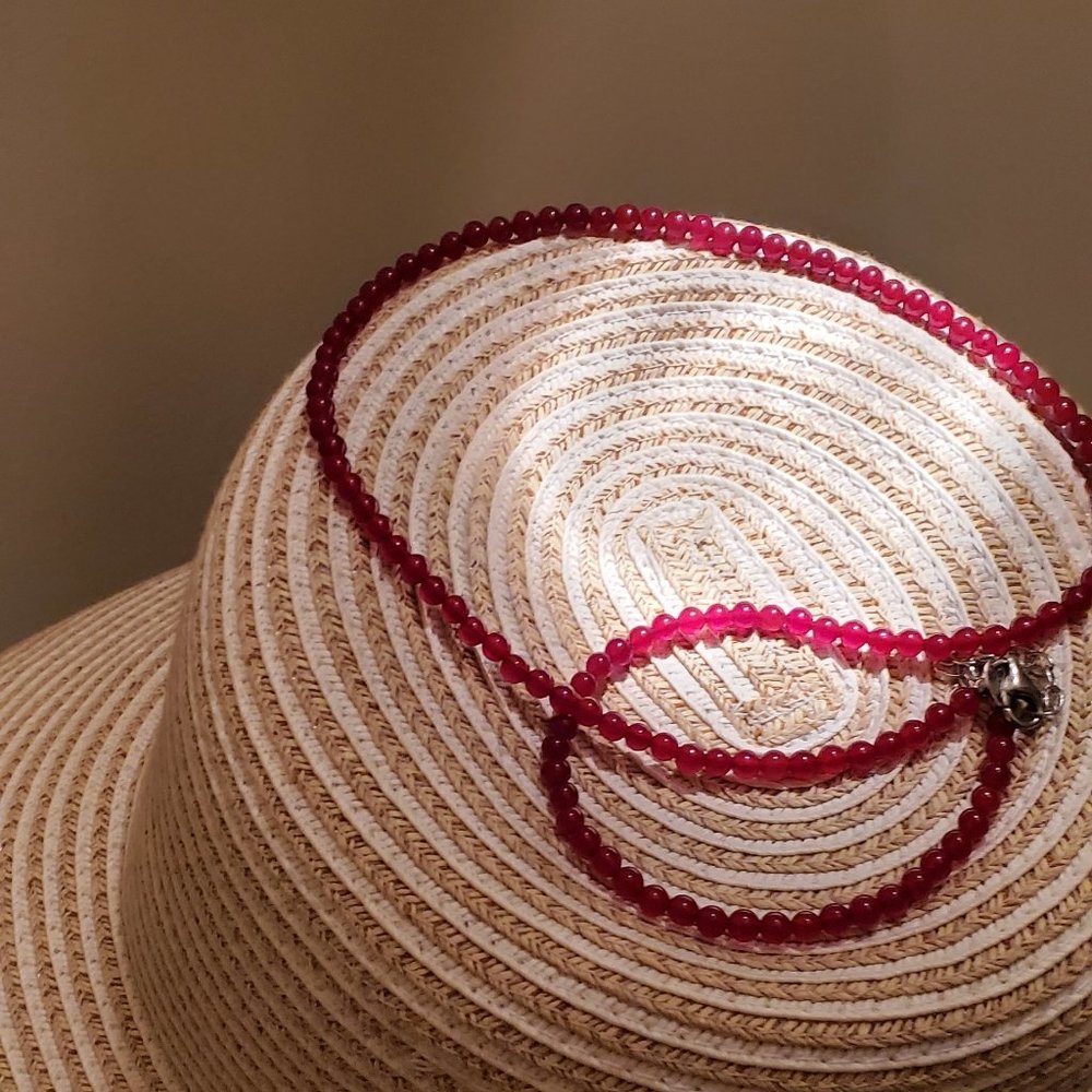 Nicky Butler Red Quartzite Gemstone Bead necklace.